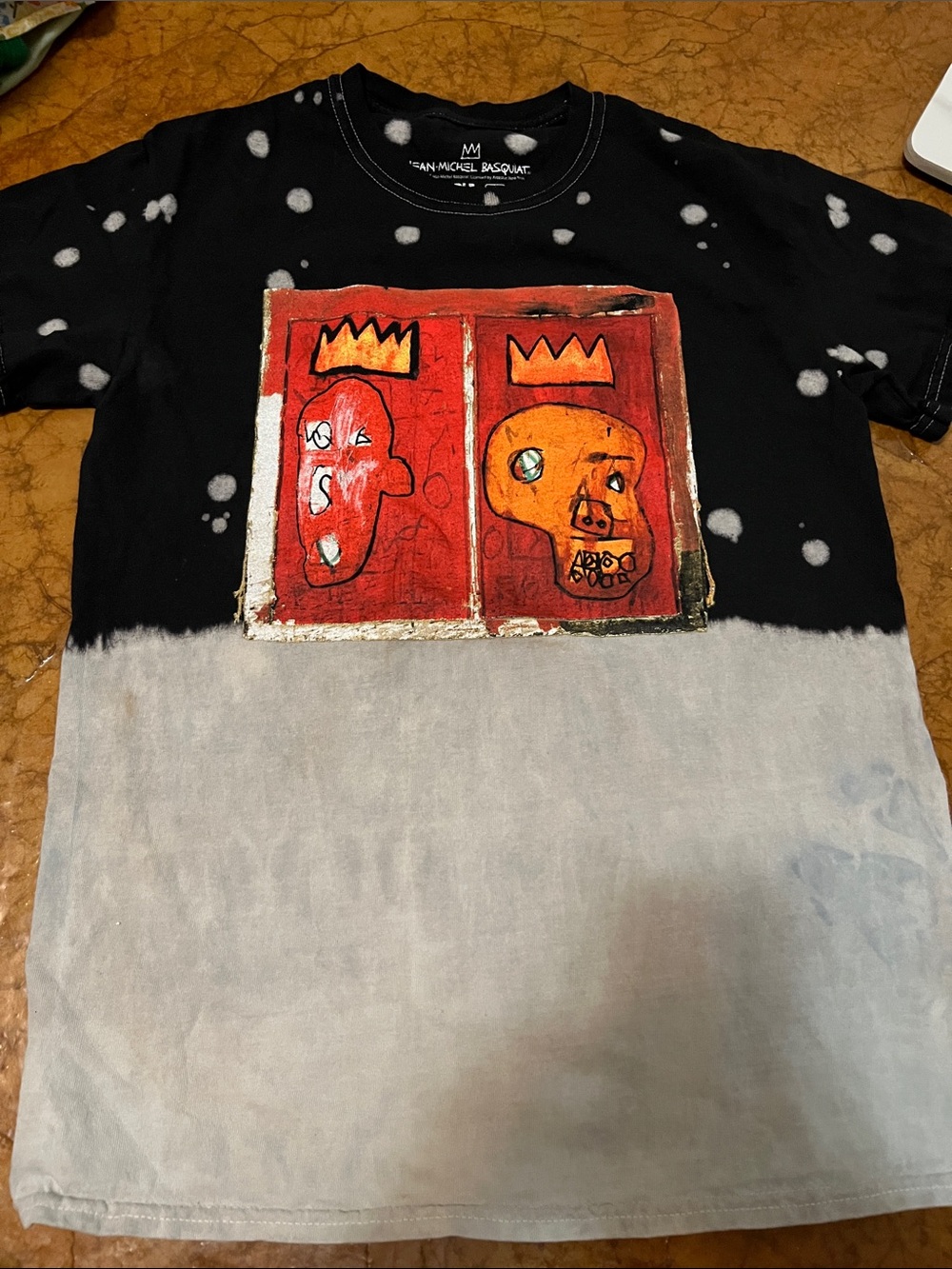 Ripple Mens T-shirt featuring Jean Michel Basquiat art front & back Sz Small